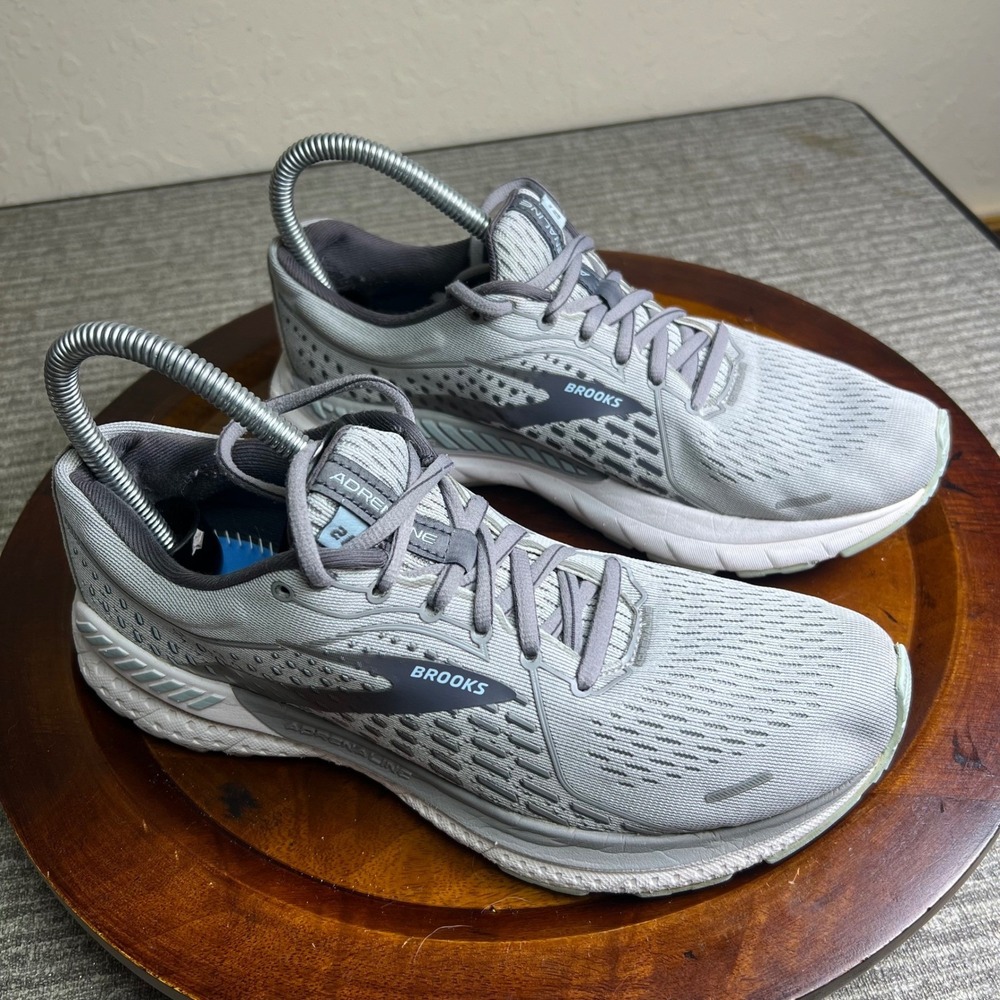 Brooks Adrenaline GTS 21 Running Shoes Women Athletic Training Grey Silver 8.5